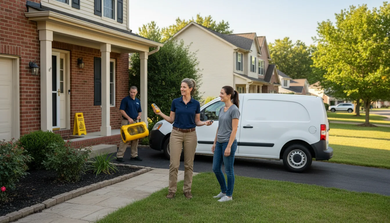 Residential water damage restoration in Pembroke Township, IL